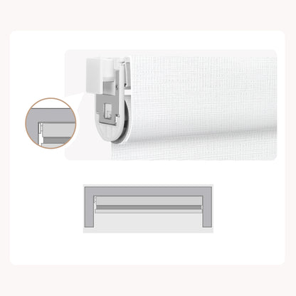 Sunelo No Drill Roller Shades, Motorized 100% Blackout - Weave