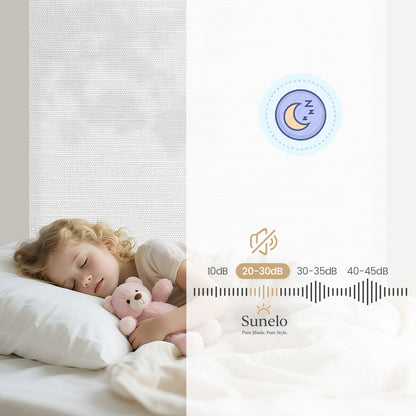 Sunelo Motorized Light Filtering Roller Shades 75% Blackout - Dreamy