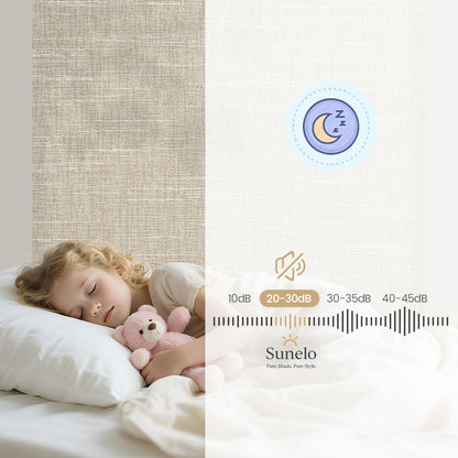 Sunelo Motorized Light Filtering Roller Shades 70% Blackout - Aurora
