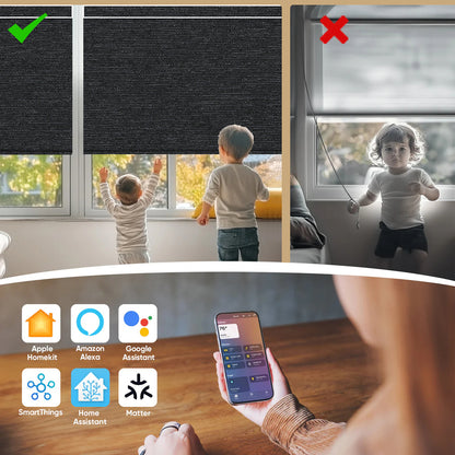 Sunelo Motorized Roller Shades 100% Blackout - Starscape