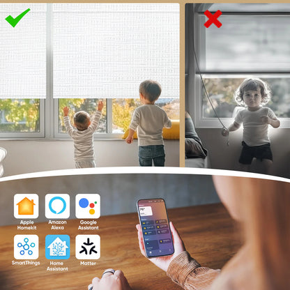 Sunelo Motorized Roller Shades 100% Blackout - Weave