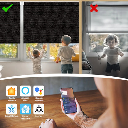 Sunelo Motorized Roller Shades 100% Blackout - Eclipse