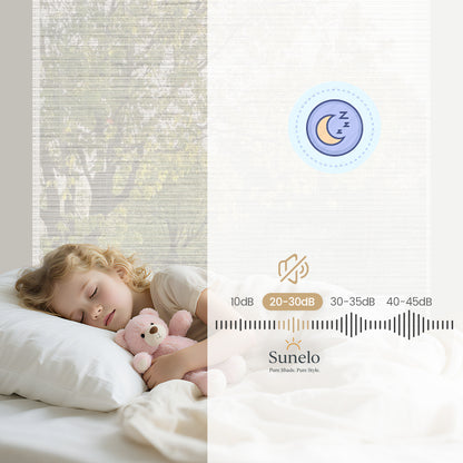 Sunelo Motorized Light Filtering Roller Shades 50% Blackout - Woven