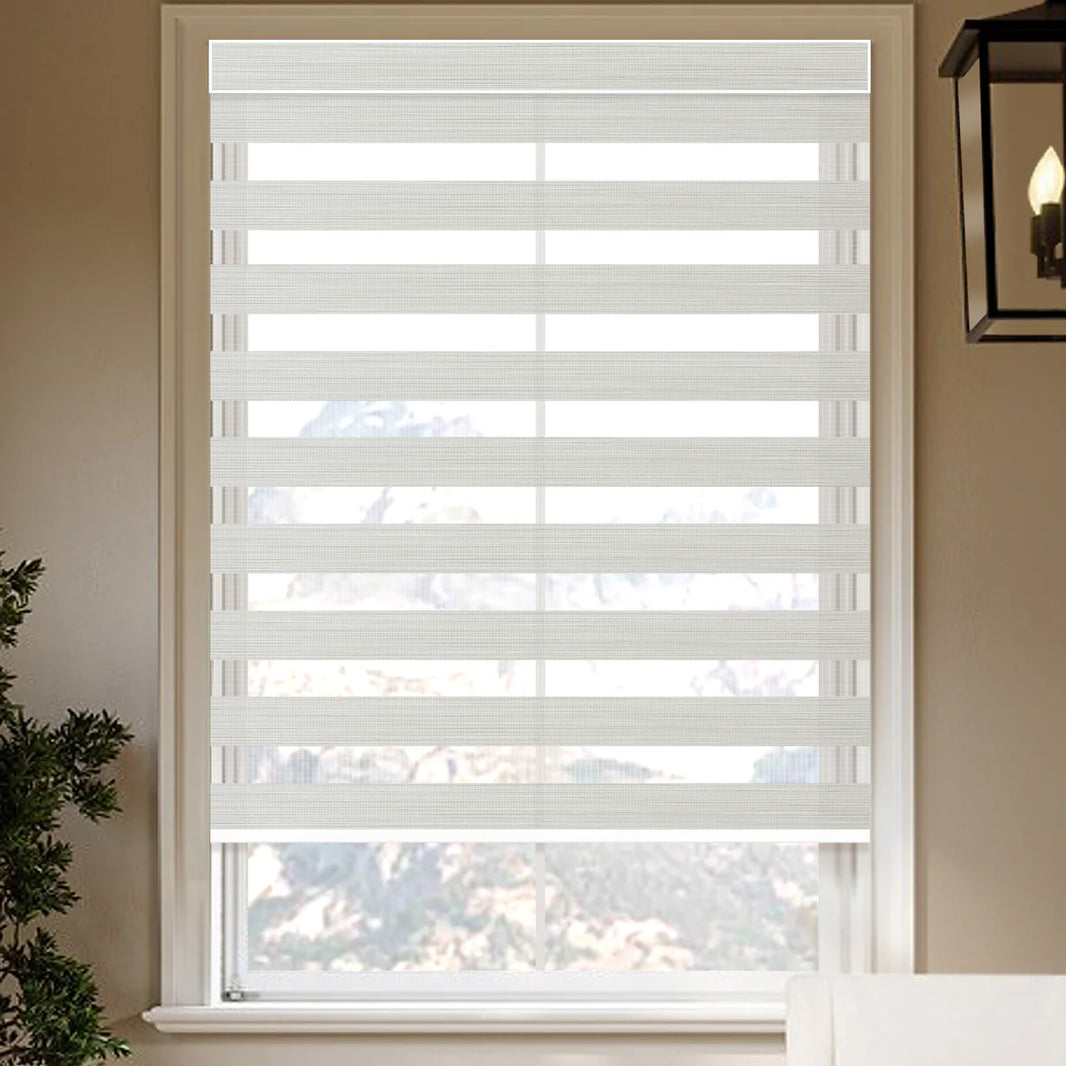 Sunelo Motorized Zebra Shades 90% Blackout - Flow