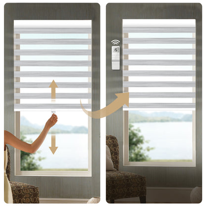 Sunelo No Drill Cordless Zebra Shades 90% Blackout - Flow