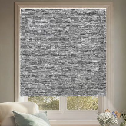 Sunelo Motorized Light Filtering Roller Shades 75% Blackout - Aqua Waves