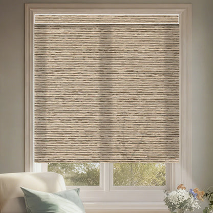 Sunelo Motorized Light Filtering Roller Shades 75% Blackout - Aqua Waves