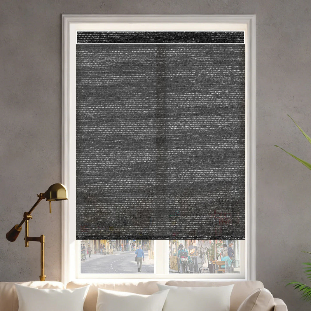 Sunelo Motorized Light Filtering Roller Shades 60% Blackout - Atlantic