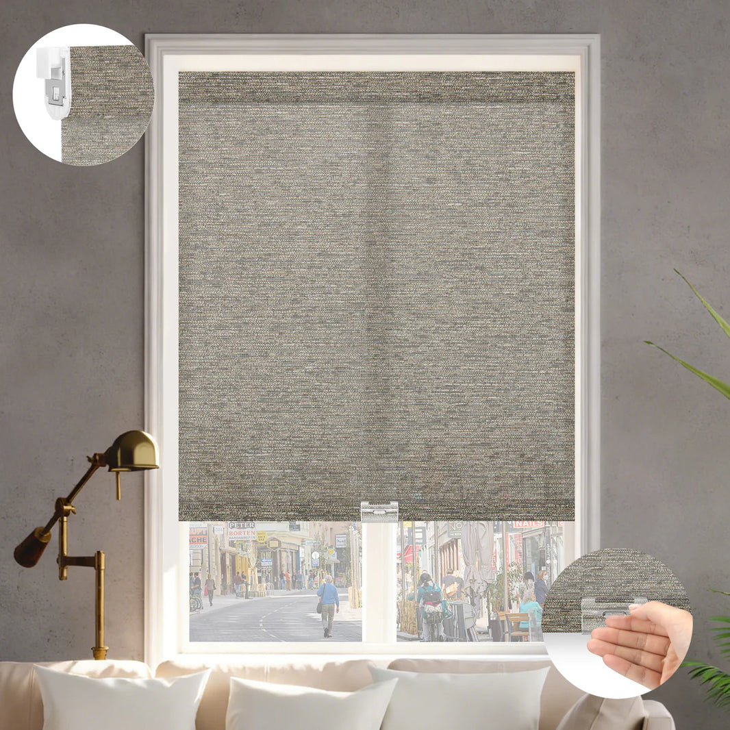 Sunelo No Drill Cordless Light Filtering Roller Shades 60% Blackout - Atlantic