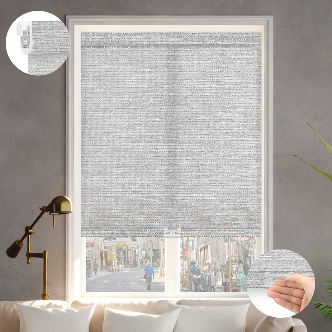 Sunelo No Drill Cordless Light Filtering Roller Shades 60% Blackout - Atlantic