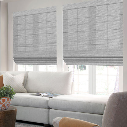 Sunelo Motorized Light Filtering Roman Shades 60% Blackout - Atlantic