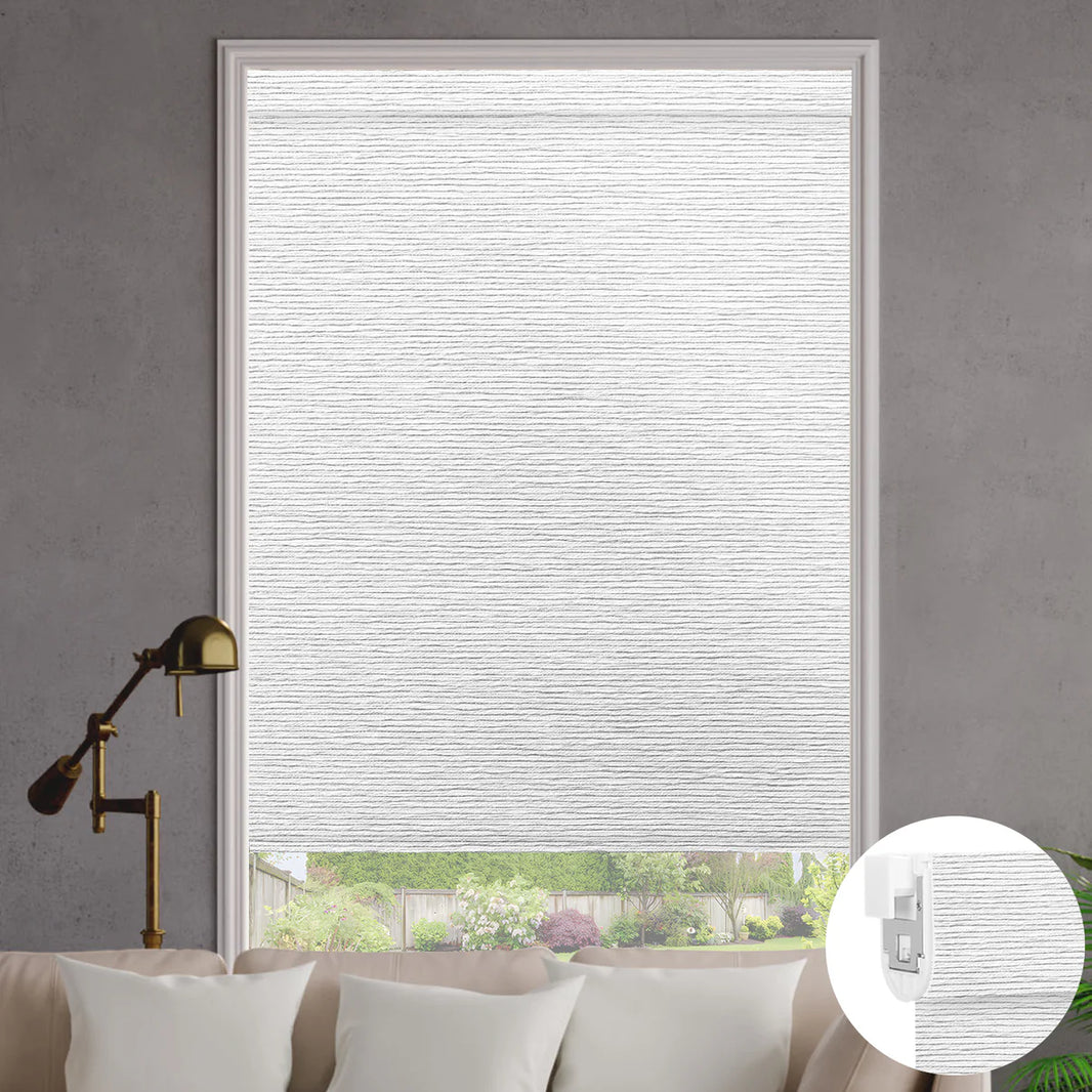 Sunelo No Drill Roller Shades, Motorized 100% Blackout - Atlantic