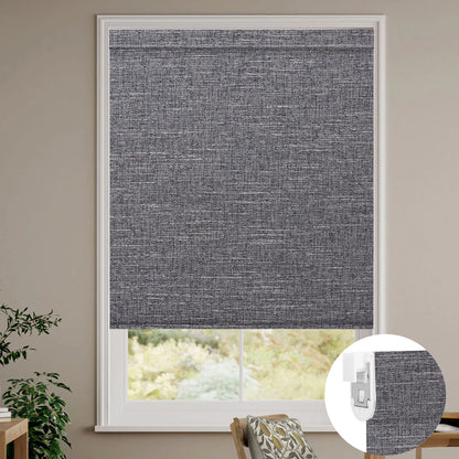 Sunelo No Drill Roller Shades, Motorized 100% Blackout - Aurora