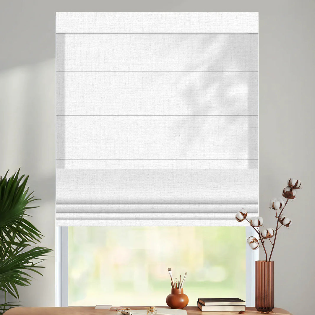 Sunelo Motorized Light Filtering Roman Shades 70% Blackout - Aurora