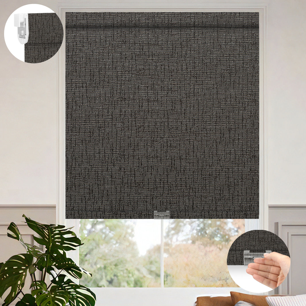 Sunelo No Drill Cordless Roller Shades 100% Blackout - Classic