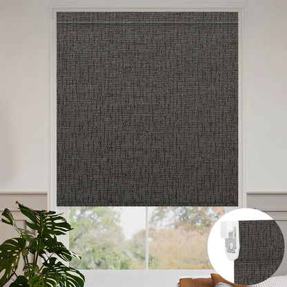 Sunelo No Drill Roller Shades, Motorized 100% Blackout - Classic