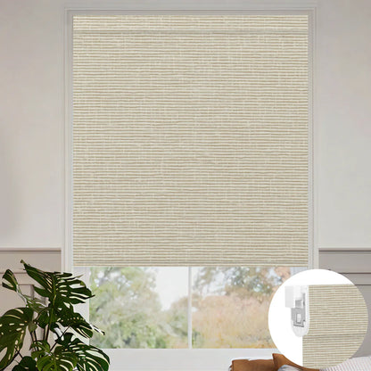 Sunelo No Drill Roller Shades, Motorized 100% Blackout - Classic