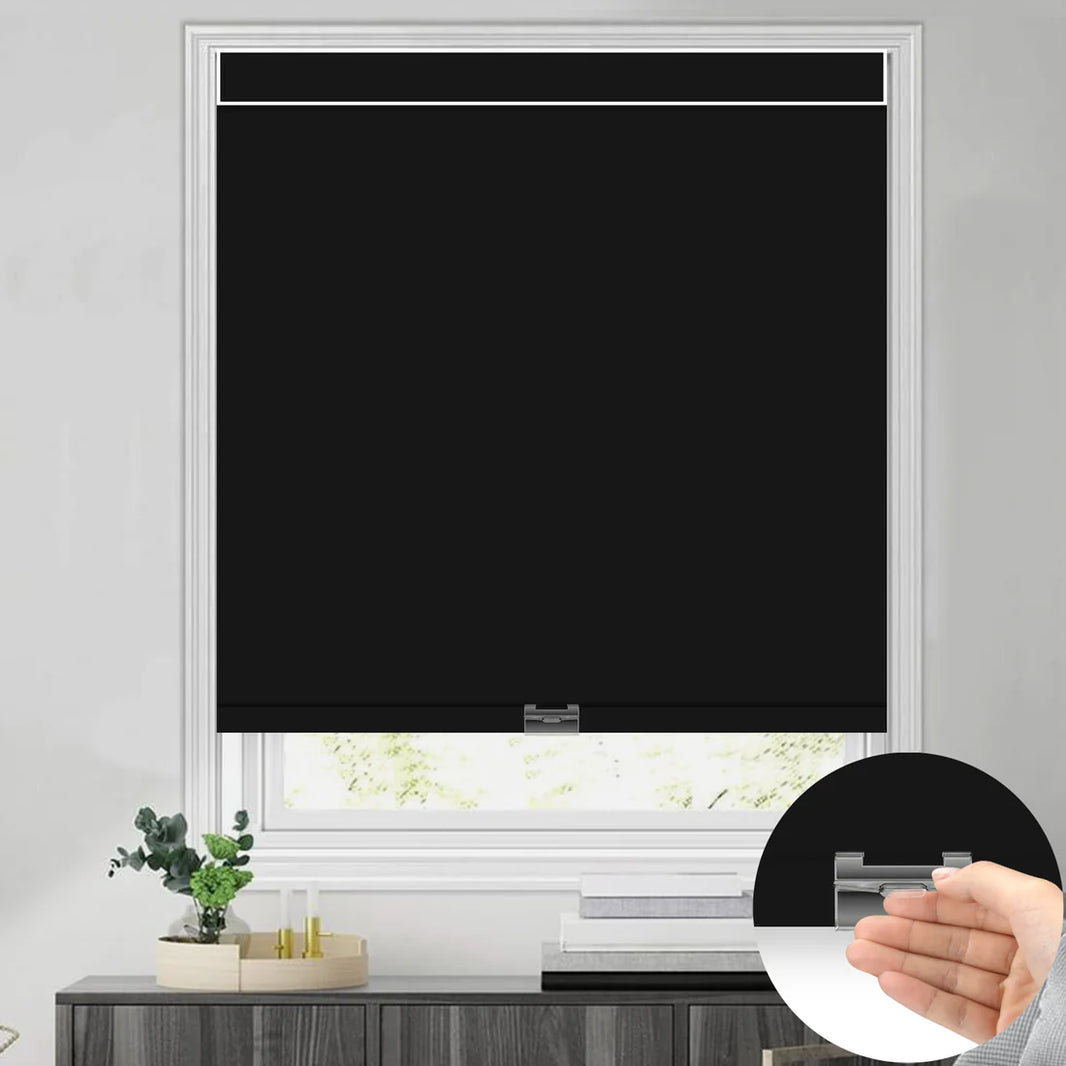 Sunelo Cordless 100% Blackout Roller Shades - Pure