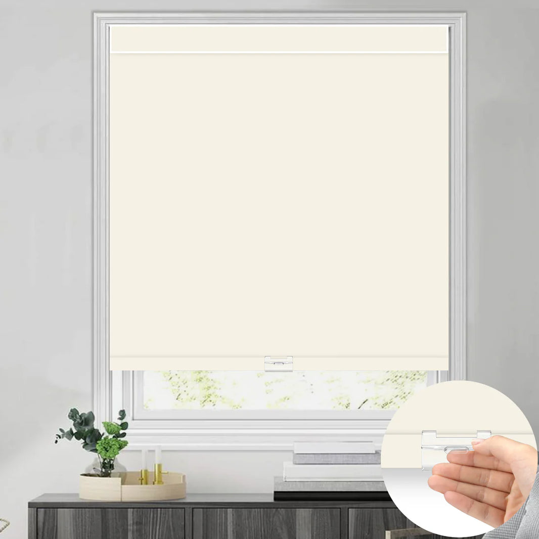 Sunelo Cordless 100% Blackout Roller Shades - Pure