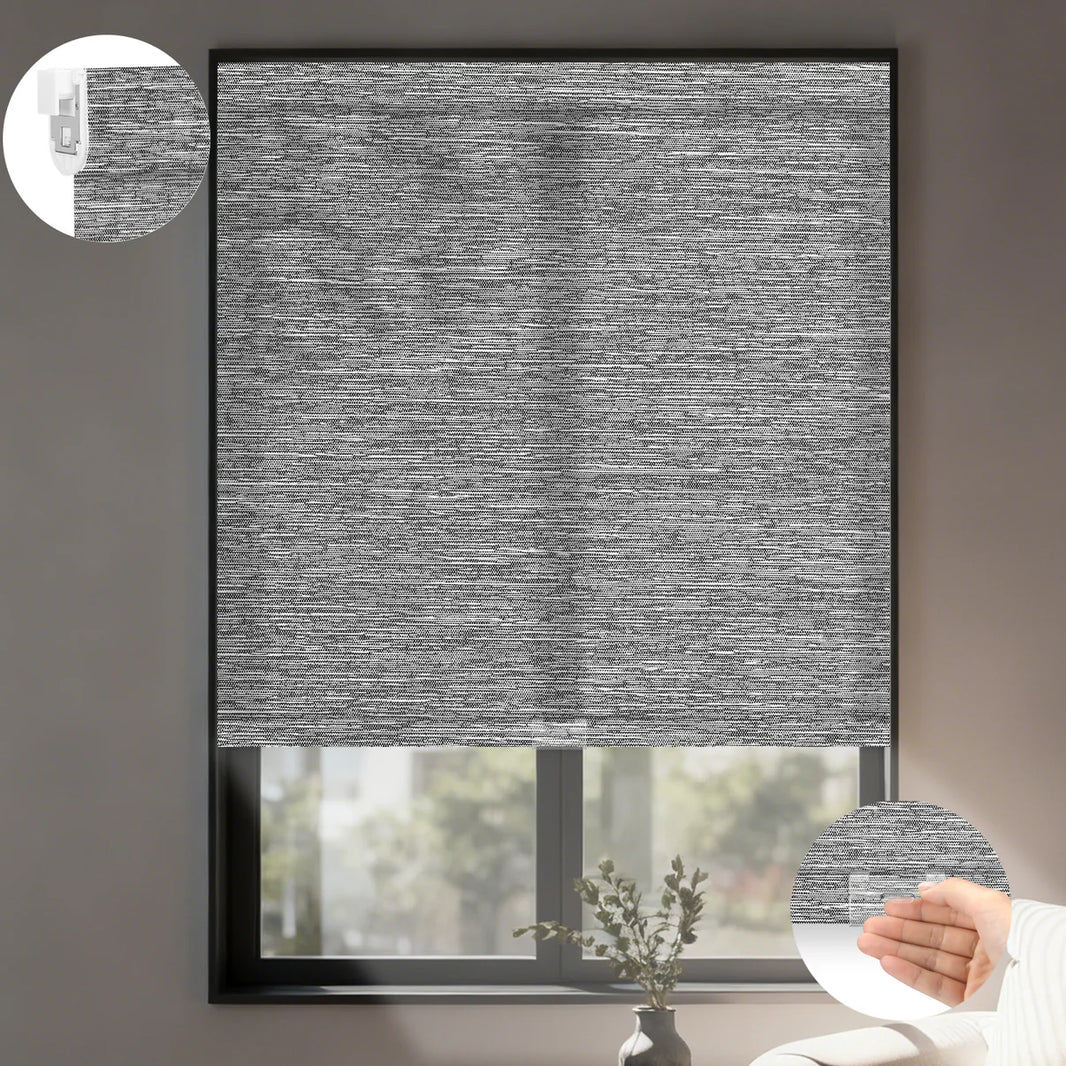 Sunelo No Drill Cordless Light Filtering Roller Shades 75% Blackout - Dreamy