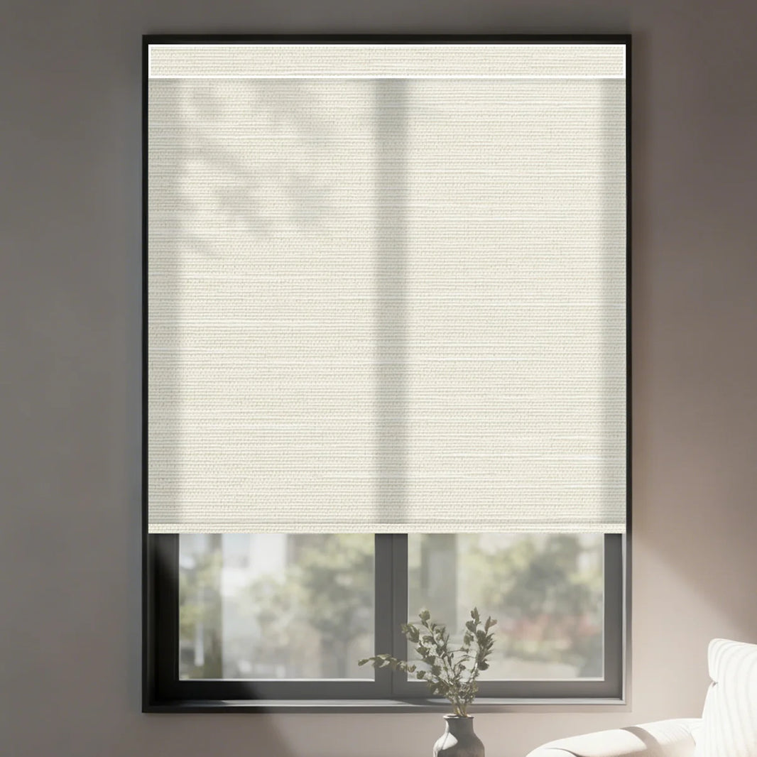 Sunelo Motorized Light Filtering Roller Shades 75% Blackout - Dreamy