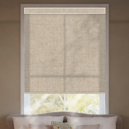 Sunelo Motorized Light Filtering Roller Shades 75% Blackout - Linen