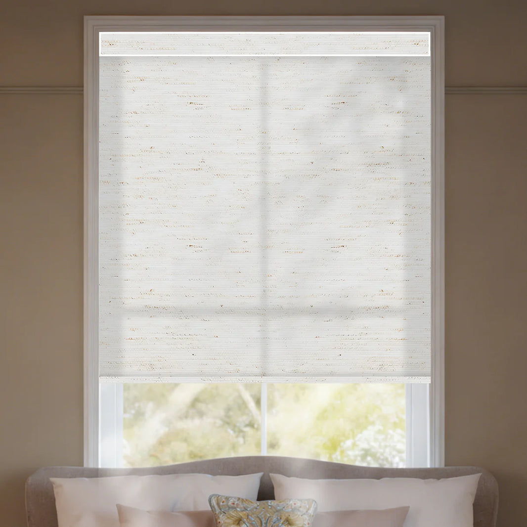 Sunelo Motorized Light Filtering Roller Shades 75% Blackout - Linen