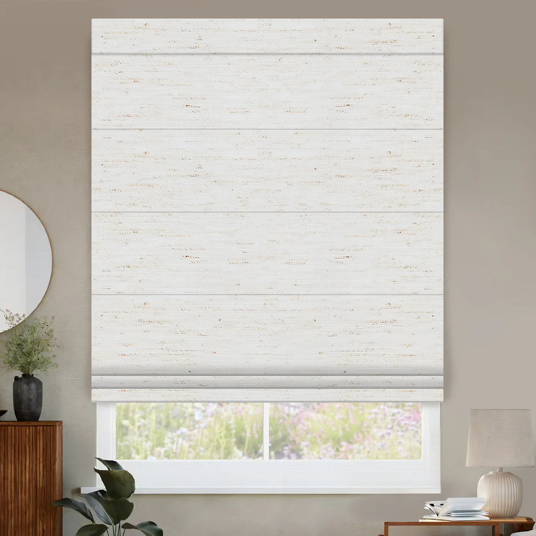 Sunelo Motorized Roman Shades 100% Blackout - Linen