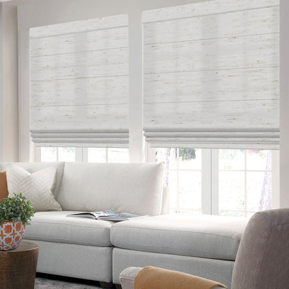 Sunelo Motorized Light Filtering Roman Shades 75% Blackout - Linen