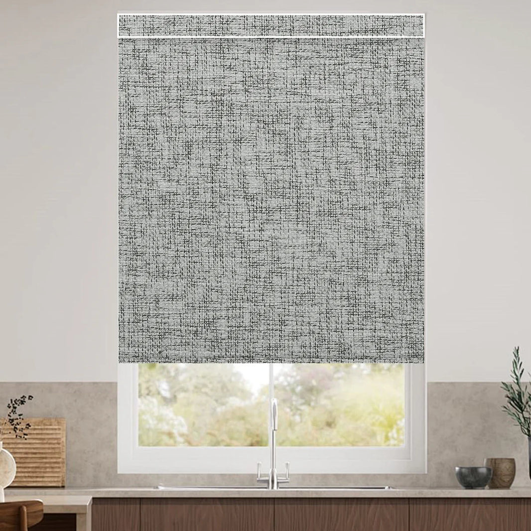 Sunelo Motorized Roller Shades 100% Blackout - Mist