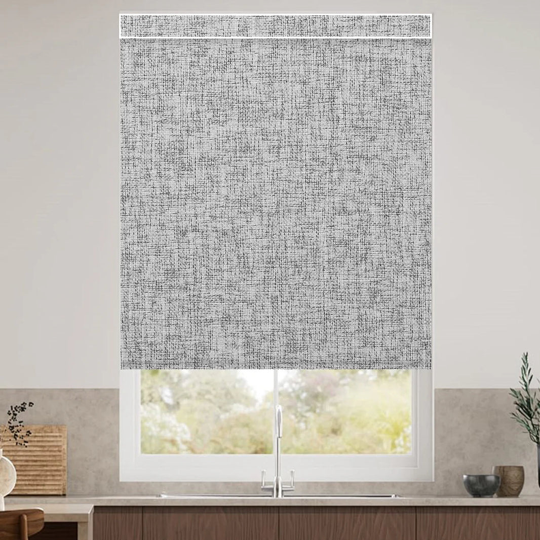 Sunelo Motorized Roller Shades 100% Blackout - Mist