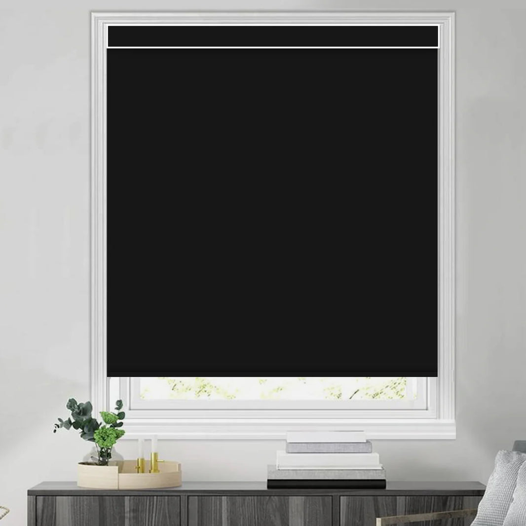 Sunelo Motorized Roller Shades 100% Blackout - Pure