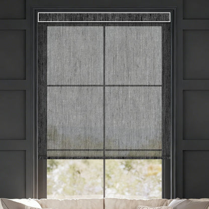 Sunelo Motorized Light Filtering Roller Shades 50% Blackout - Sheer