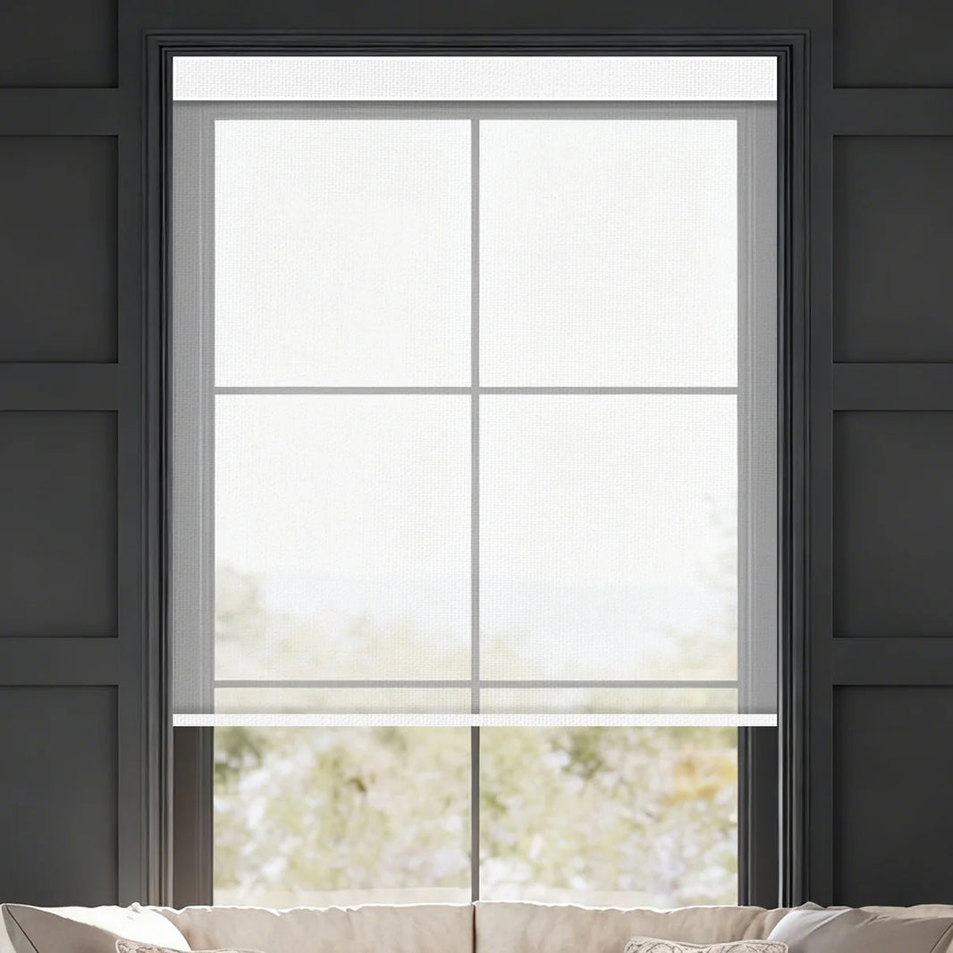 Sunelo Motorized Light Filtering Roller Shades 50% Blackout - Sheer