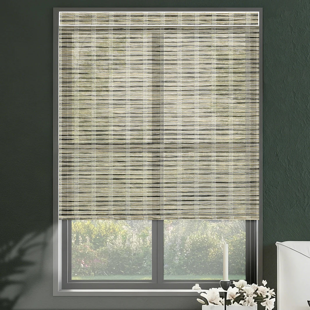 Sunelo Motorized Light Filtering Roller Shades 50% Blackout - Woven