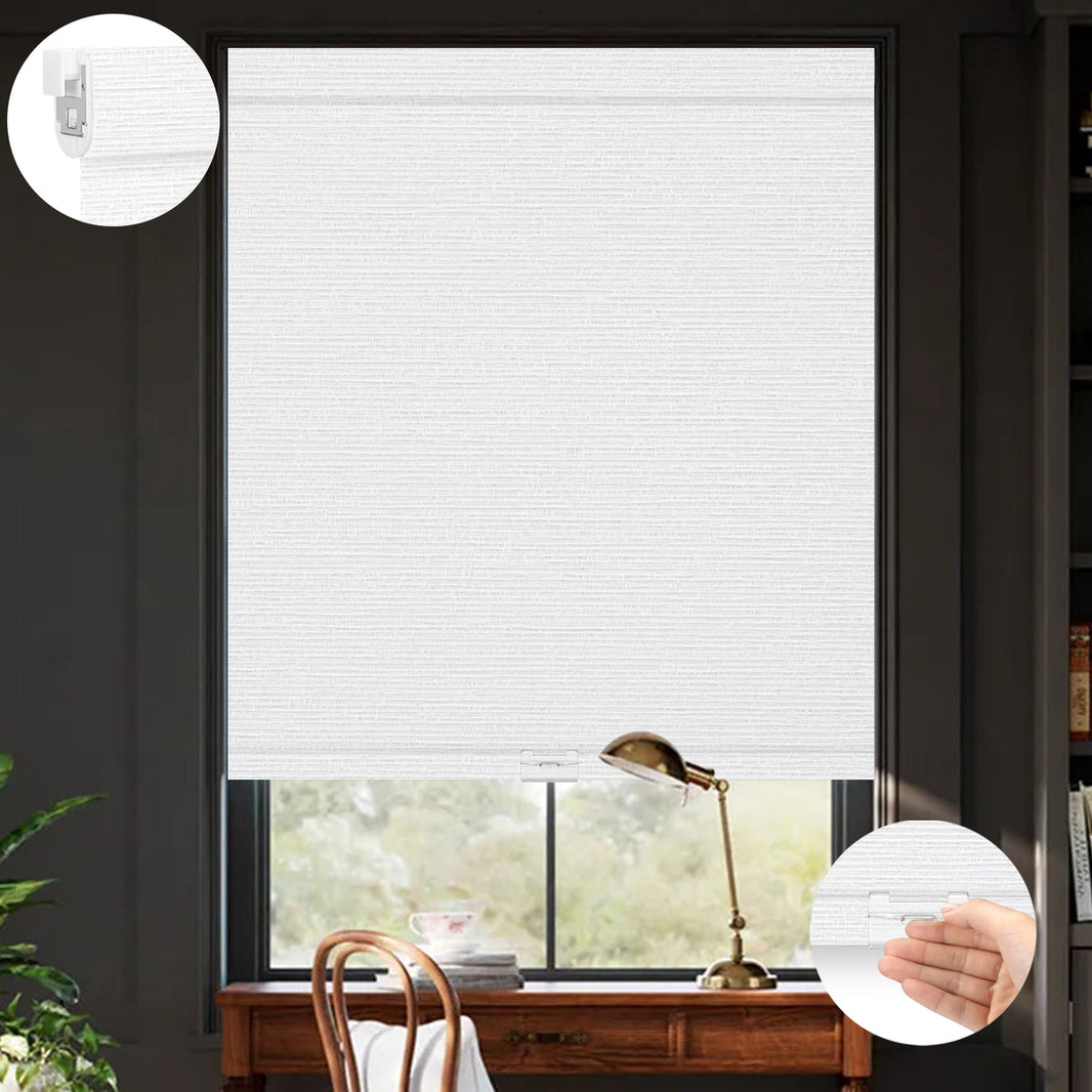 Sunelo No Drill Cordless Roller Shades 100% Blackout - Elegant