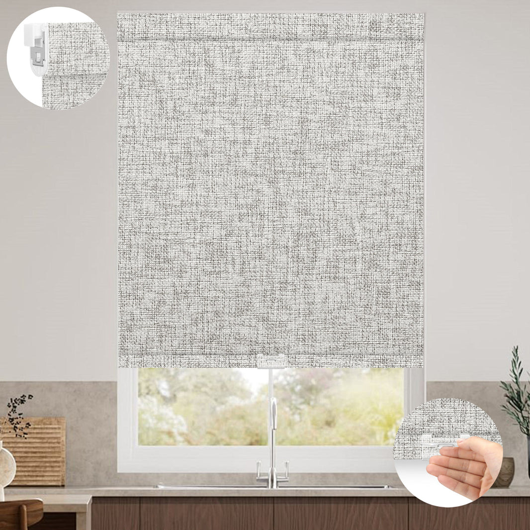 Sunelo No Drill Cordless Roller Shades 100% Blackout - Mist