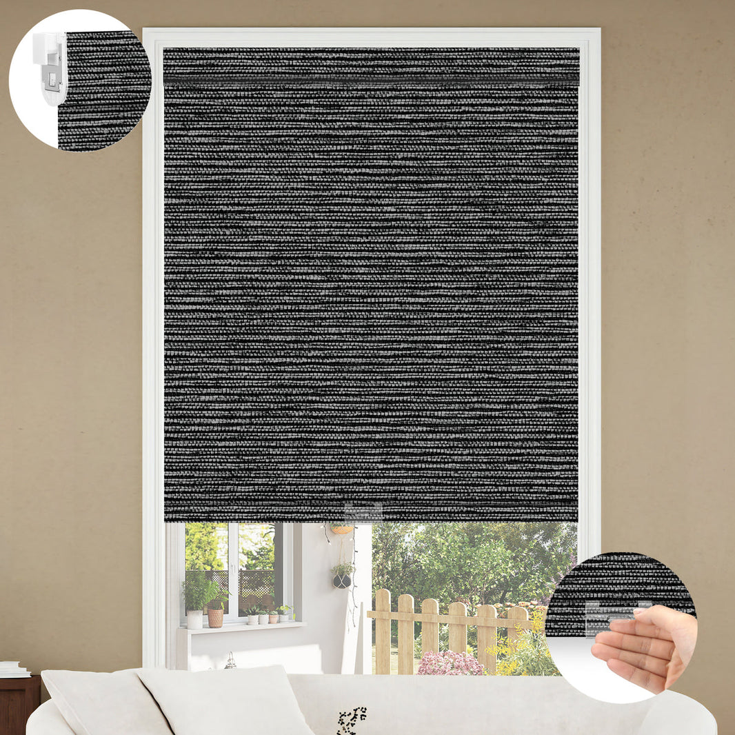 Sunelo No Drill Cordless Roller Shades 100% Blackout - Starscape
