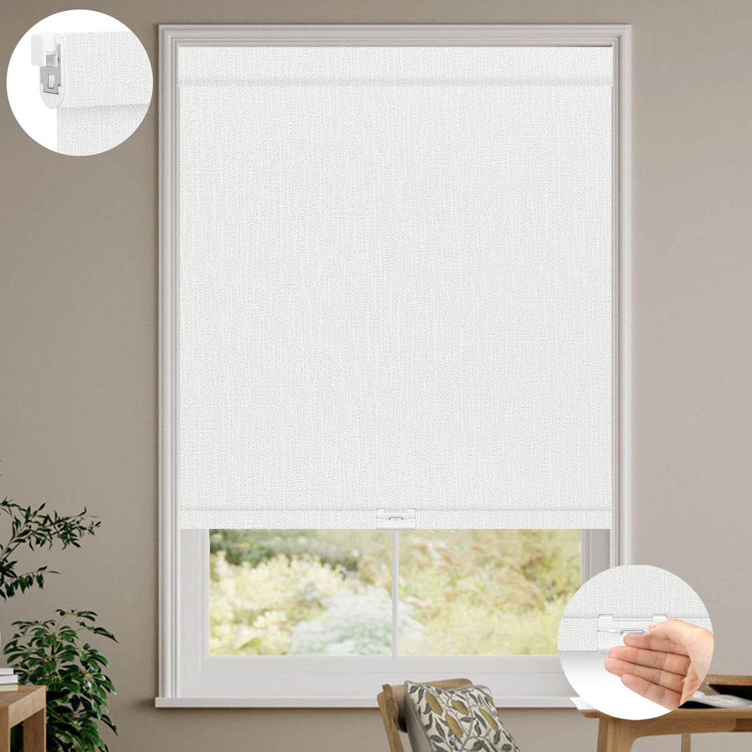 Sunelo No Drill Cordless Roller Shades 100% Blackout - Aurora