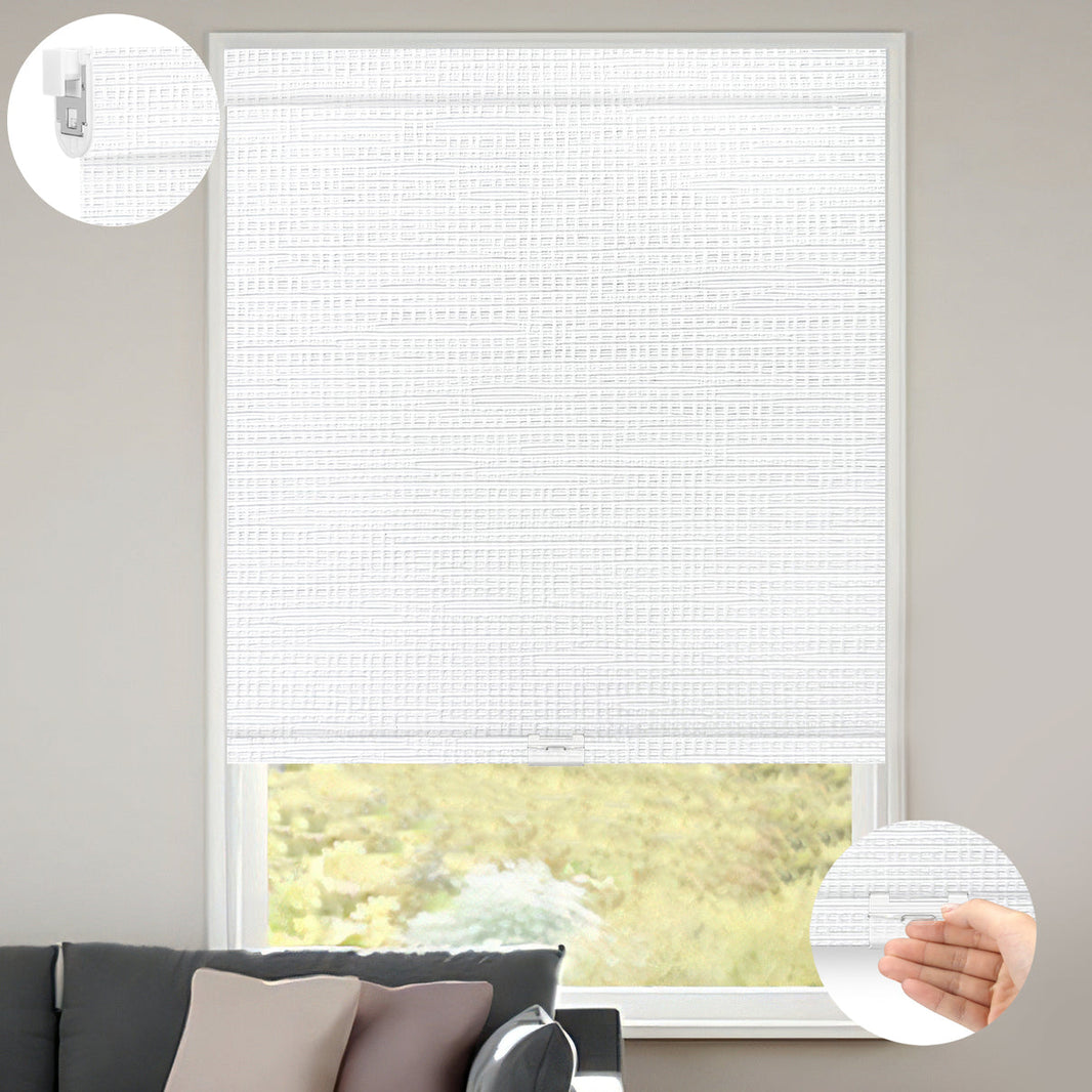 Sunelo No Drill Cordless Roller Shades 100% Blackout - Weave