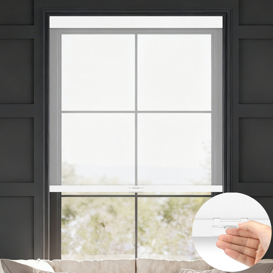 Sunelo Cordless Light Filtering Roller Shades 50% Blackout - Sheer